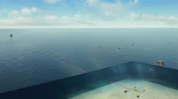 concept illustration shows a SolarDuck Offshore Floating Power Hub