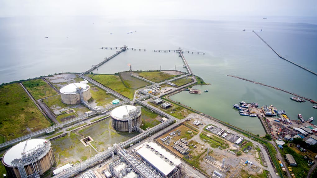 Atlantic LNG's liquefaction facility in Point Fortin on the Trinidad coast