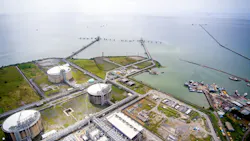 Atlantic LNG's liquefaction facility in Point Fortin on the Trinidad coast