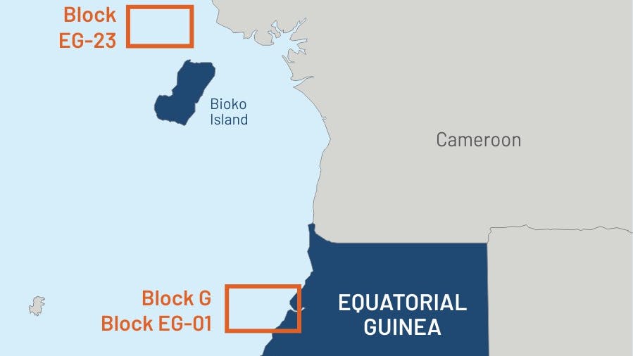 Map: Offshore blocks near Equatorial Guinea