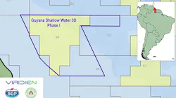 Map: Guyana Shallow Water 3D Phase I project