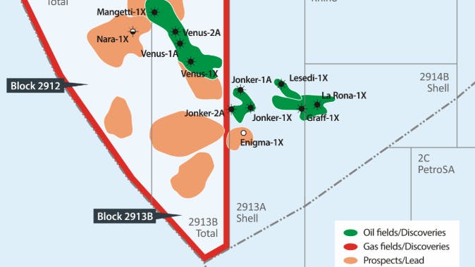 Meren map of offshore Namibia assets
