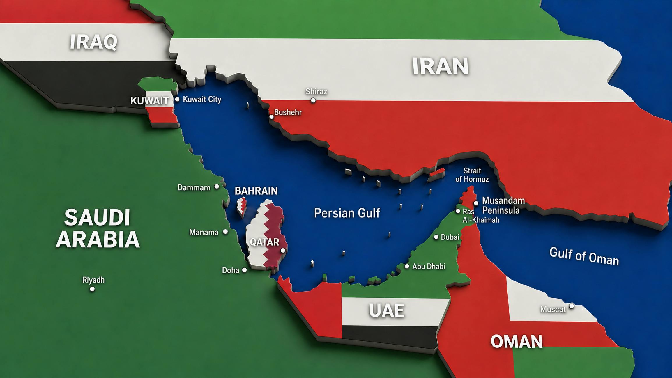 Persian Gulf Maps and Countries