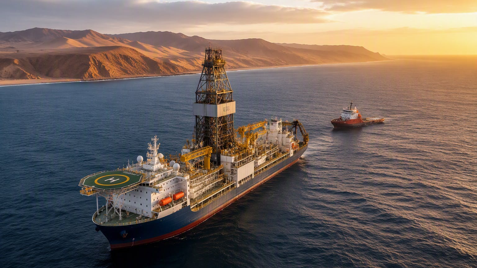 AI-generated offshore Namibia exploration drilling activity