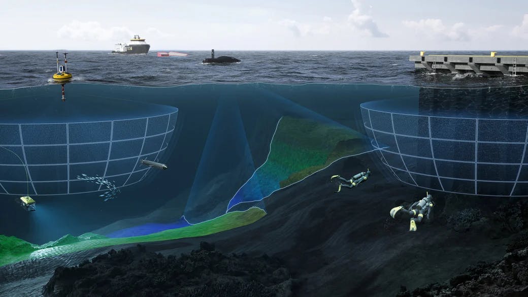 Artist's rendering of Kongsberg's Aegir SSA subsea situational awareness technology