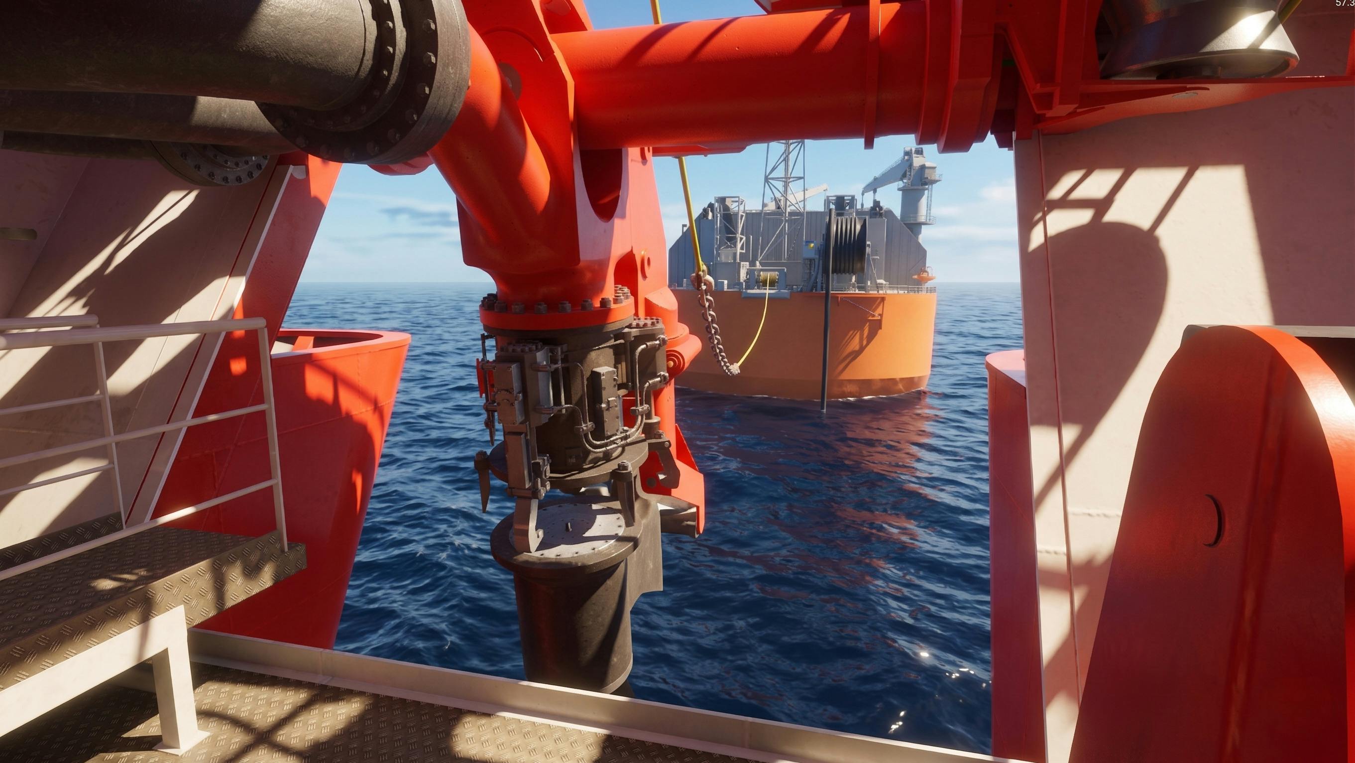 Bow Transfer System connection phase view inside LCO2 carrier