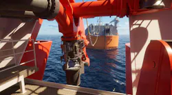 Bow Transfer System connection phase view inside LCO2 carrier