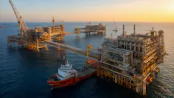 AI-generated offshore oil and gas production complex offshore Abu Dhabi
