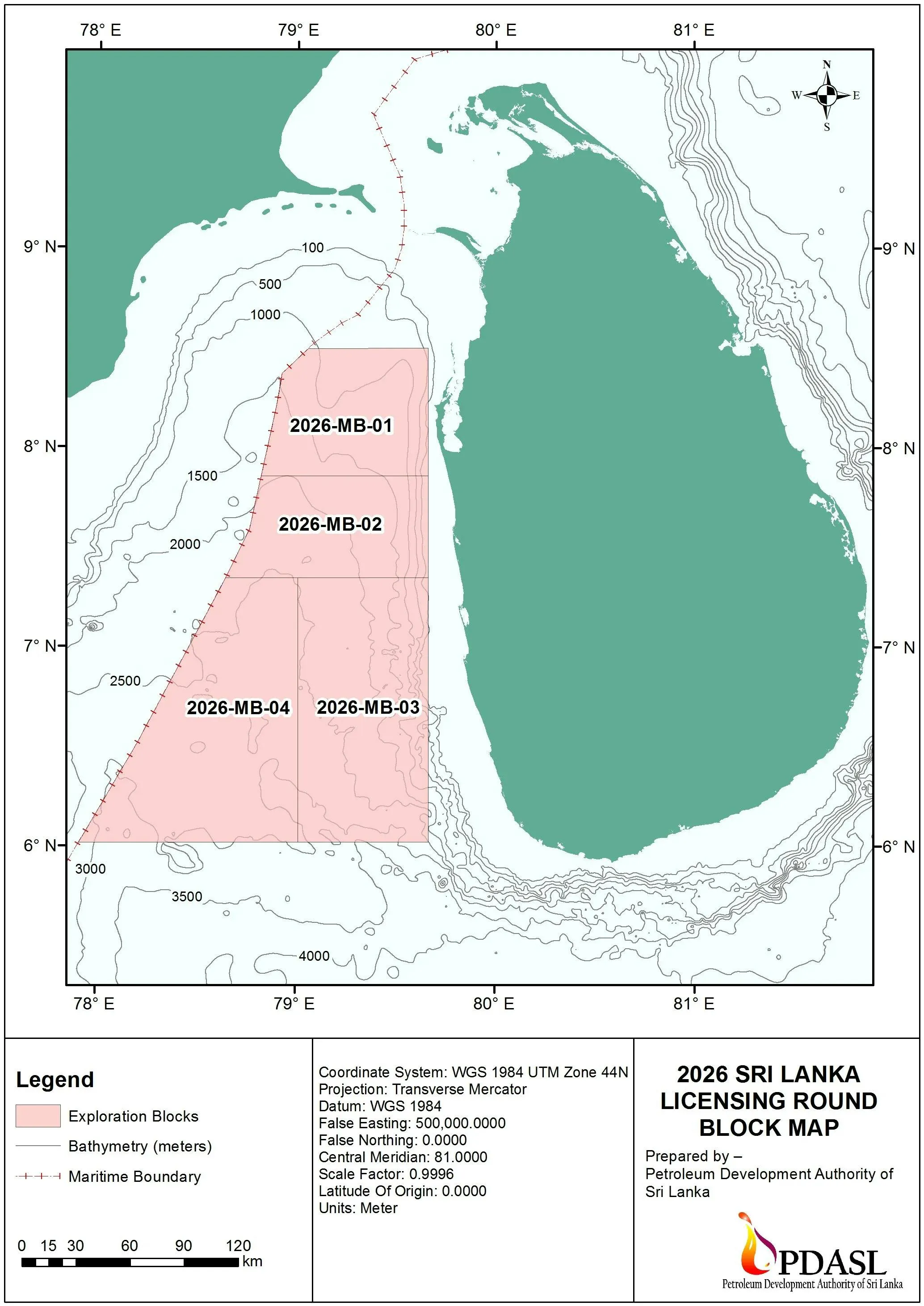Sri Lanka licensing round 2026 block map