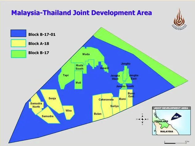 Map of the Malaysia-Thailand Joint Development Area