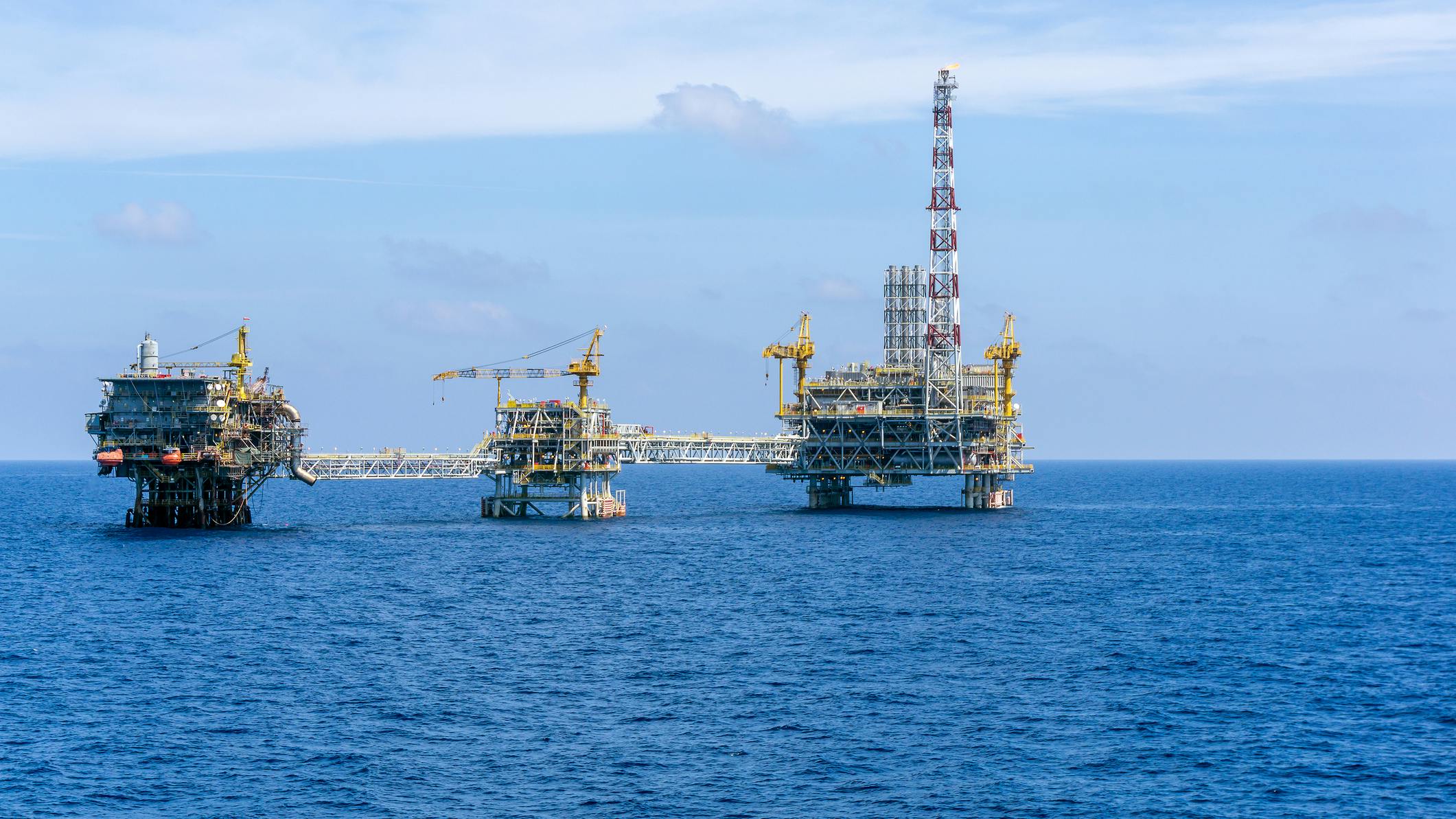 Offshore oil production platform at oil field Terengganu, Malaysia