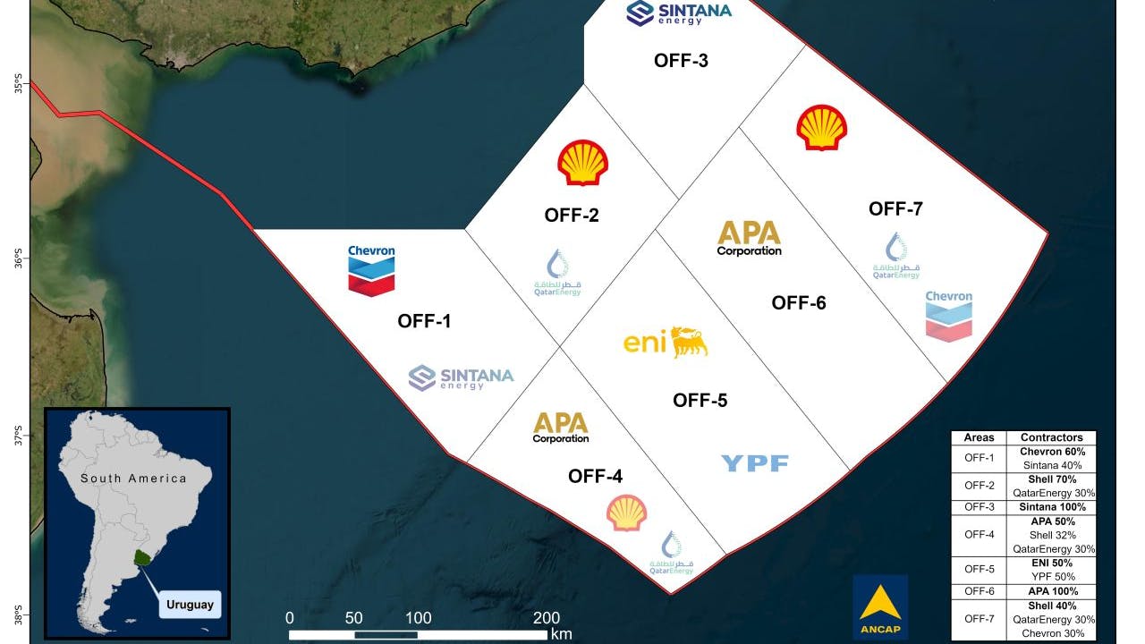 Eni acquires 50% interest in OFF-5 exploration block offshore Uruguay