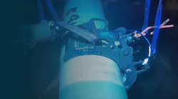 SHIELD subsea deposition profiler on a pipeline during offshore testing