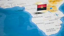 Map and flag of Angola