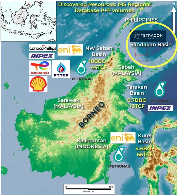 map of Tetragon operated permits SC80 and SC81 offshore Borneo