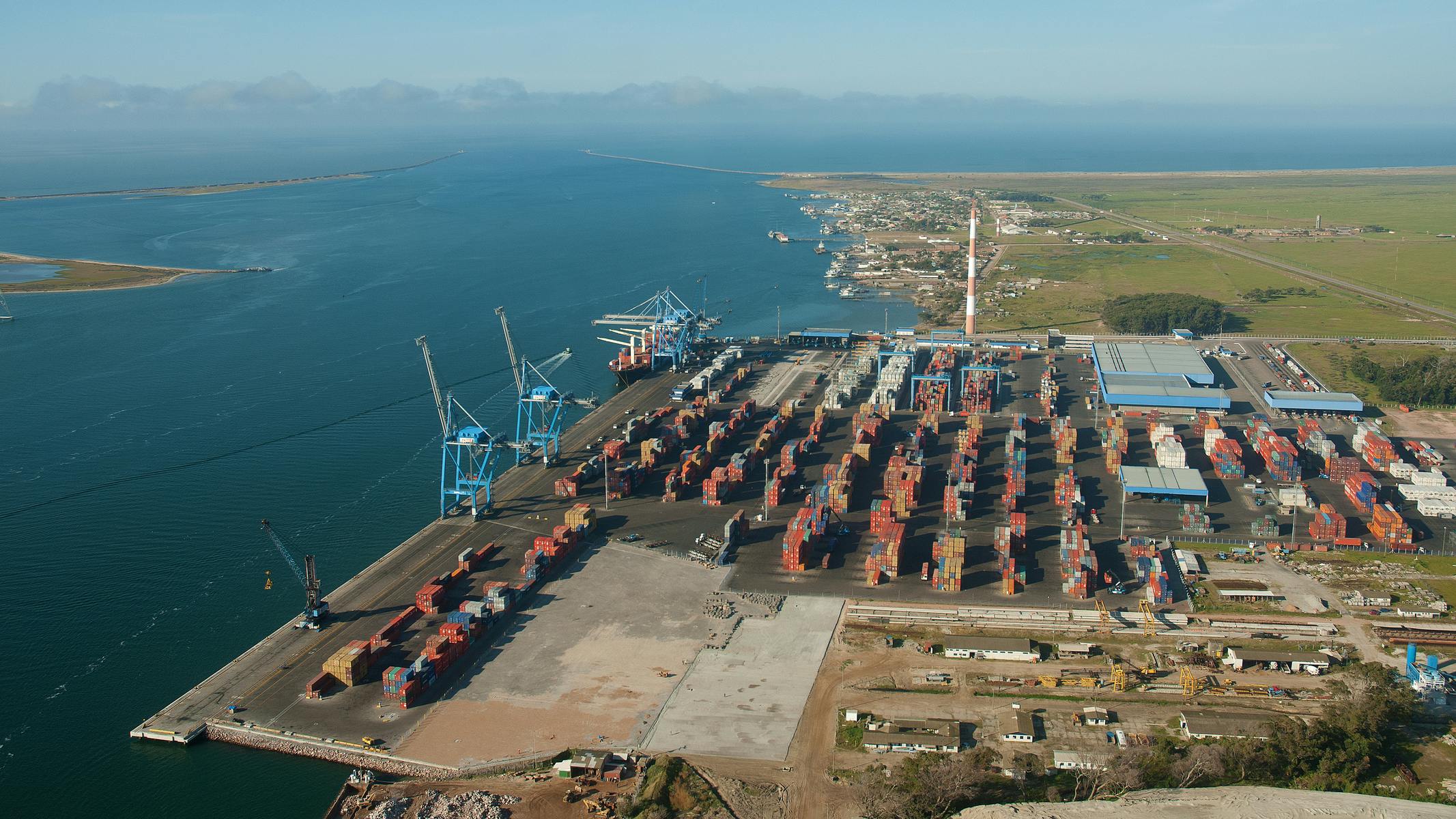 Aerial view of the Port of Rio Grande in southern Brazil