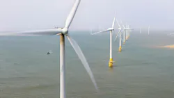 Offshore wind farm during daytime