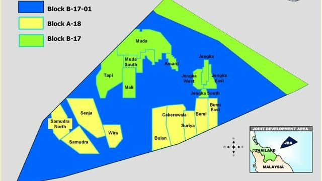 Map of the Malaysia-Thailand Joint Development Area (MTJDA) 2004