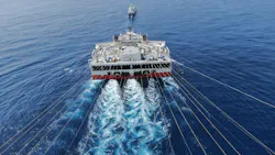 Ramform Atlas seismic survey vessel conducts data acquisition offshore