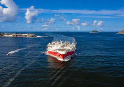 Ramform Titan seismic survey vessel operates offshore Brazil