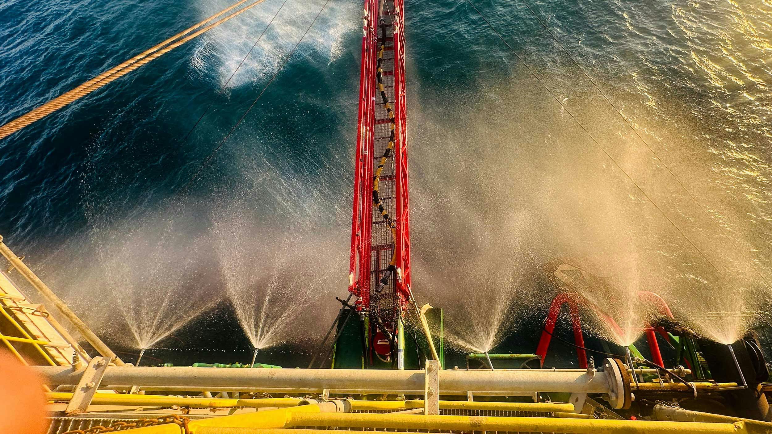Marine operations equipment aboard an offshore vessel