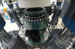 1:10-scale specimen of the OptiGen drivetrain on the Fraunhofer IWES test rig.