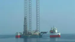 Jackup rig bound for conversion work supporting the Mako gas development