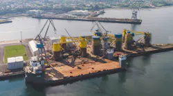 Kincardine floating wind project under construction at a fabrication yard