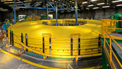 Cable carousel inside the manufacturing facility