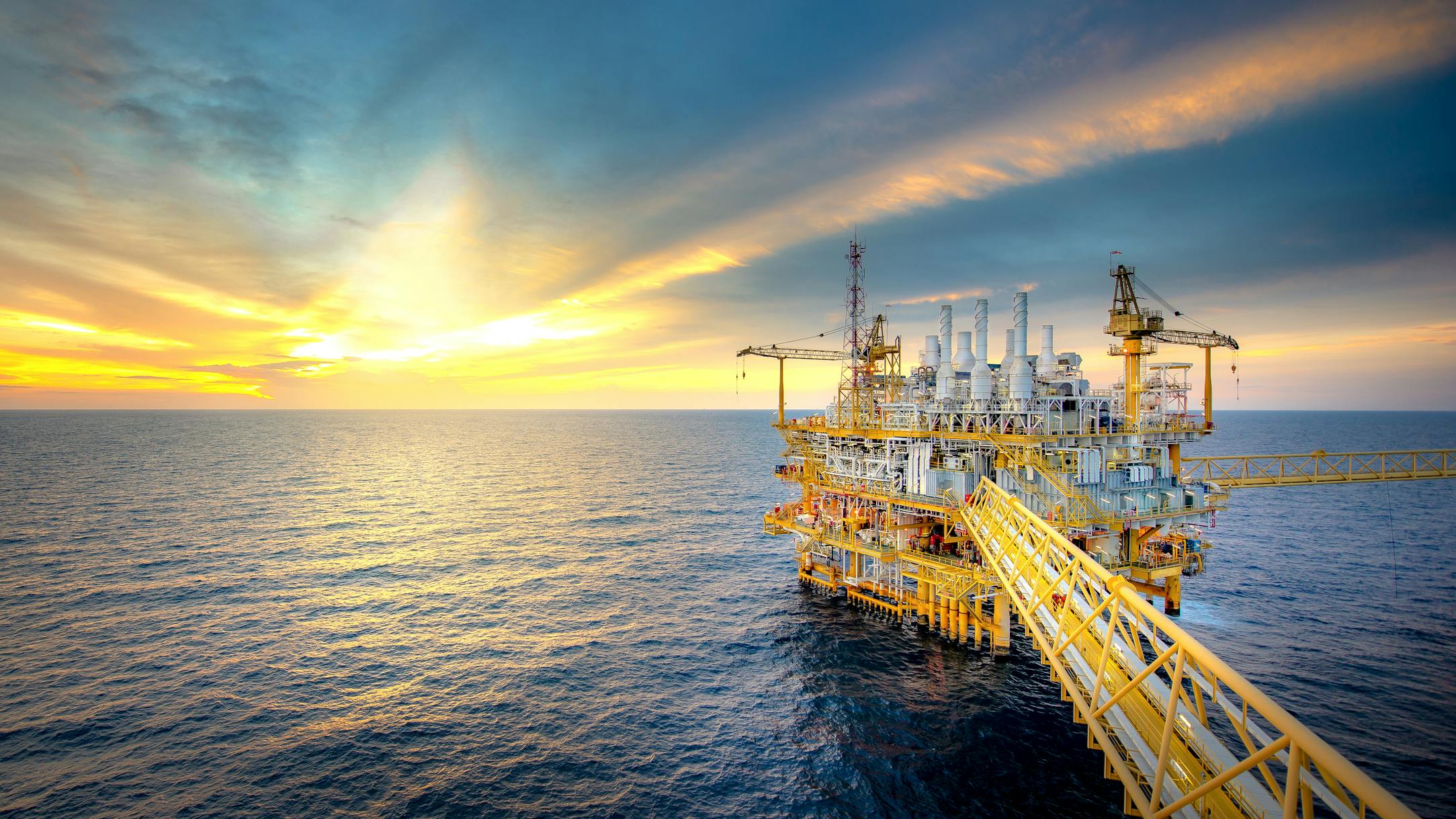 Offshore oil and gas platform in Gulf of Thailand