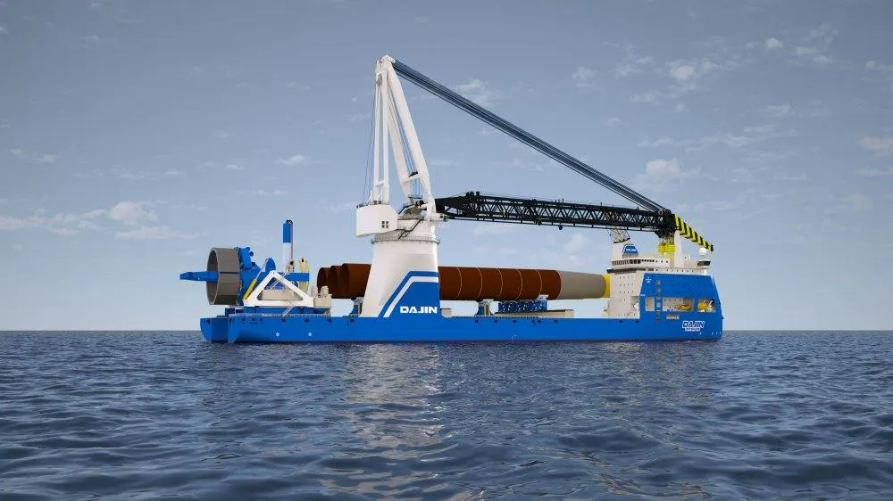 Artist's rendering of the ULSTEIN HX122 offshore installation vessel