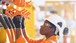 personnel with electrical /equipment work in a facility setting