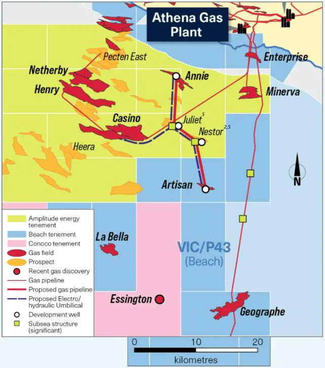 Map of Amplitude Energy's East Coast Supply Project