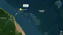 map shows the location of the Morpho well