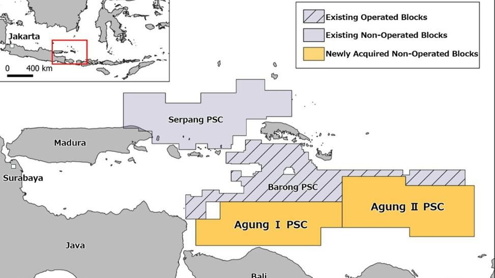 Map of Agung I and Agung II Blocks offshore Java