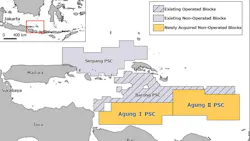 Map of Agung I and Agung II Blocks offshore Java