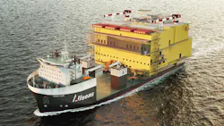 heavy-transport vessel with TenneT 2-GW Topsides