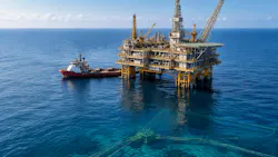 AI-generated illustration of offshore gas production and subsea pipeline infrastructure