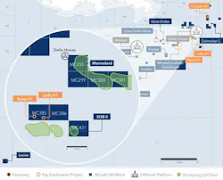 Map: Murphy Oil's Chinook, Banjo and Cello assets