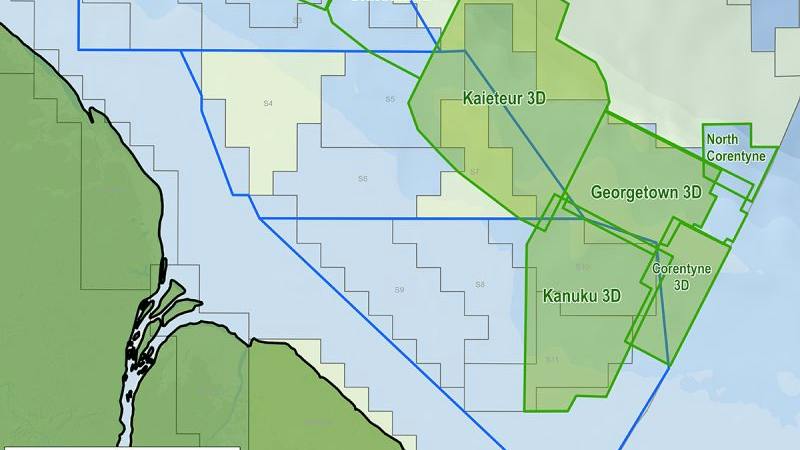 Map of Phase 1 Guyana legacy 3D reimaging project