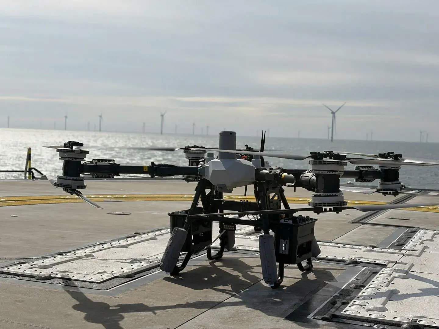 Drone cargo-delivery trials at the Hornsea 2 offshore wind farm