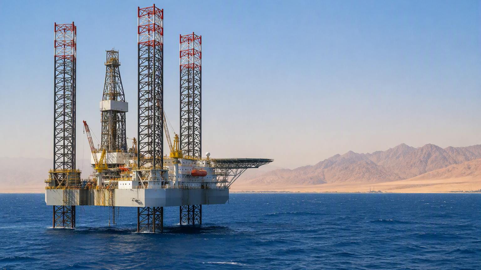 AI-generated image of a jackup rig offshore Egypt