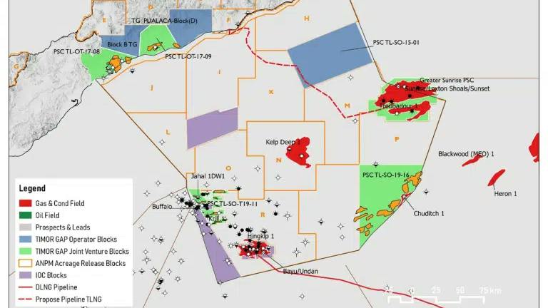 Map: Greater Sunrise offshore Timor-Leste