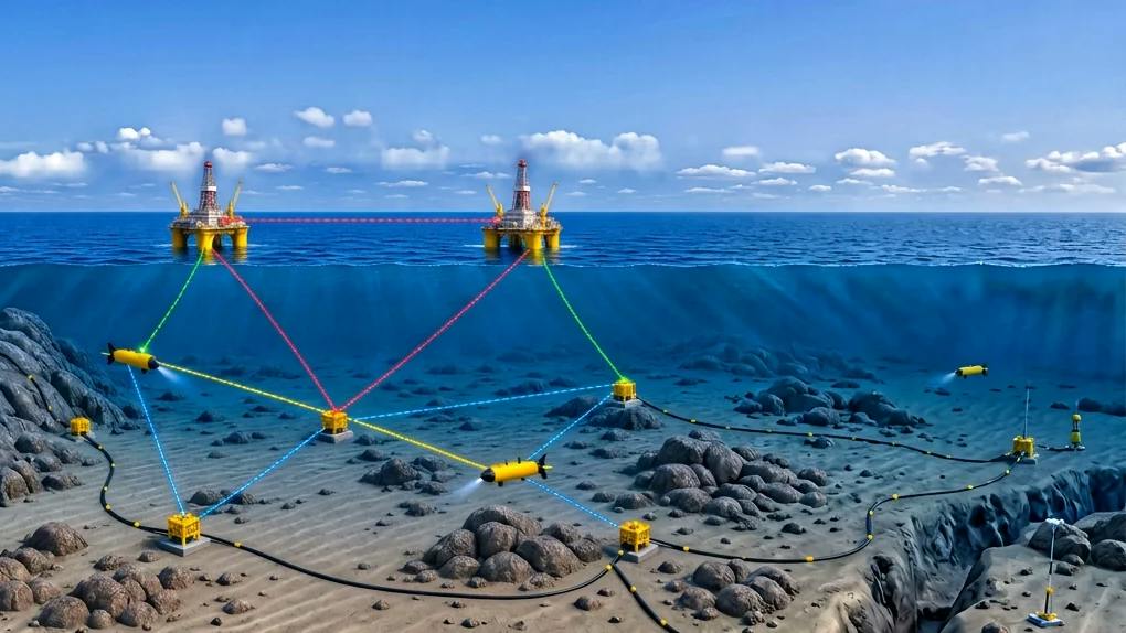 Illustration of a subsea optical communications network