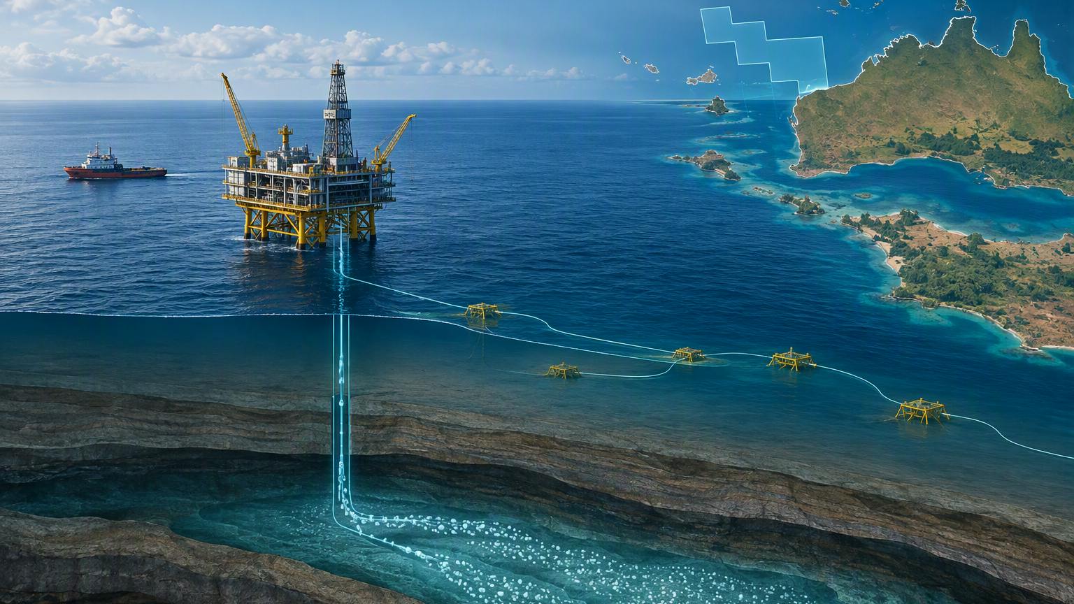 Conceptual illustration of the Bonaparte CCS project