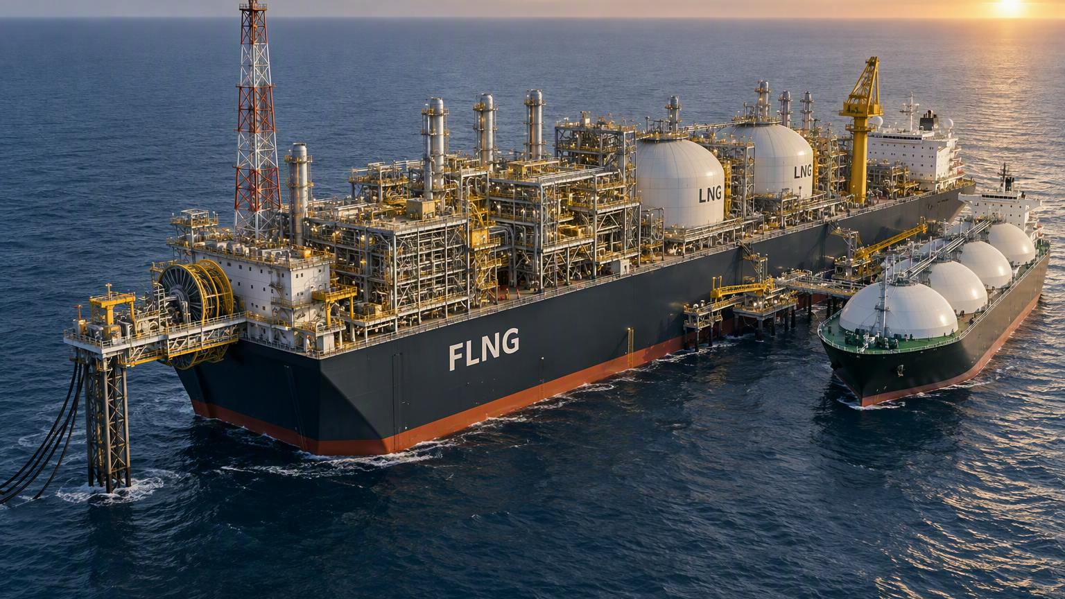 FLNG facility at sea
