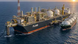 FLNG facility at sea